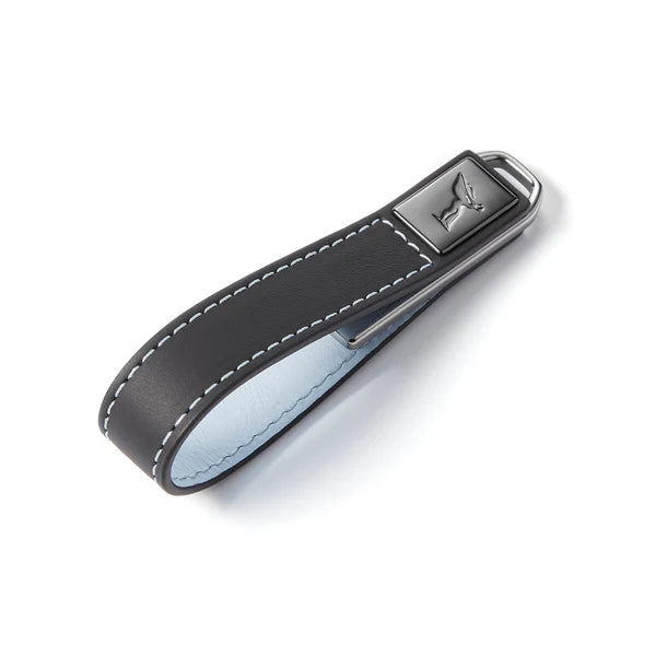 BLACK BADGE LEATHER KEYRING