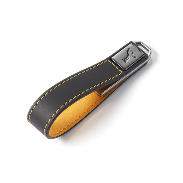 BLACK BADGE LEATHER KEYRING